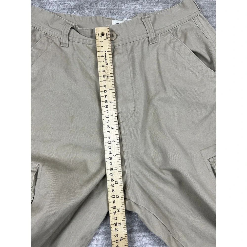 OTB Cargo Shorts Mens 32 Tan One Tough Brand Khaki Cotton Utility Drawstring Hem